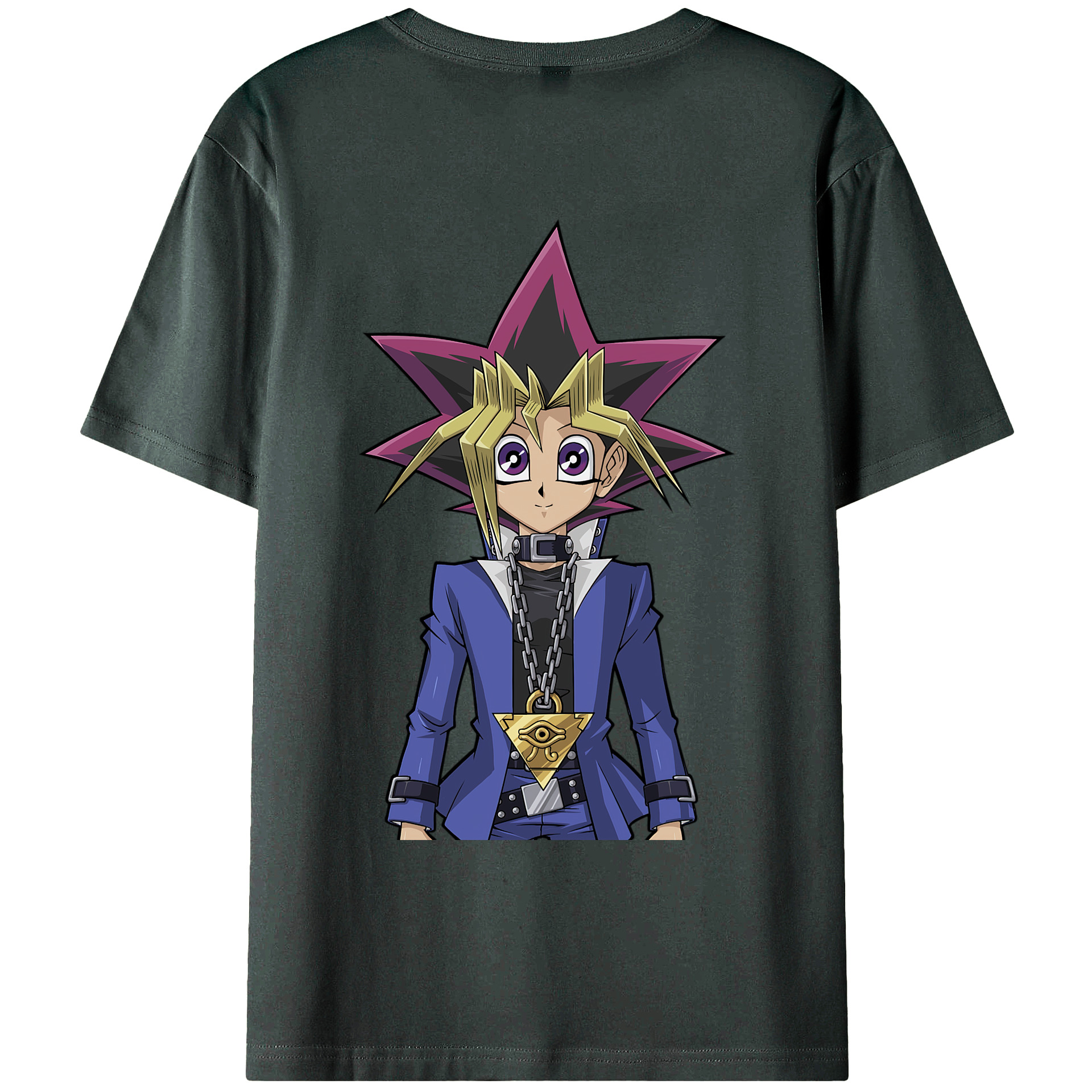 （画像用） 遊☆戯☆王 Yu-Gi-Oh! 綿100％ メンズ半袖Tシャツ（バックプリント） 通気性